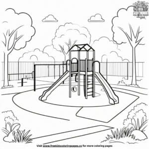 Playground Perimeter Safety Coloring Pages