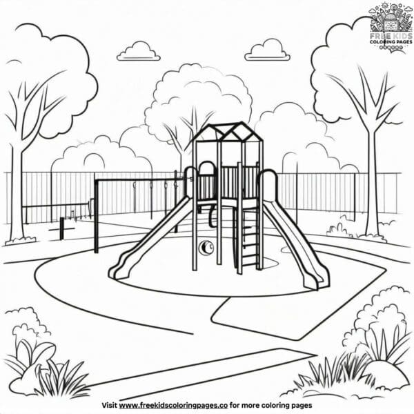 Playground perimeter safety coloring pages