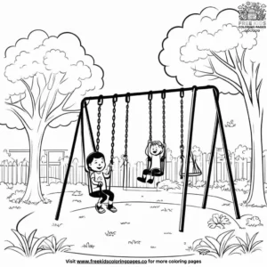 Playing at the Park Coloring Pages