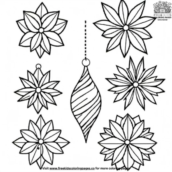 Poinsettia decor coloring pages