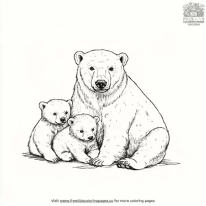 Polar Bear Family Coloring Pages