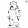 Polar Bear In Spacesuit Coloring Pages