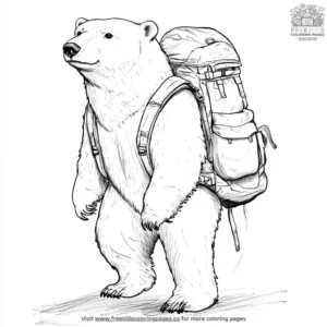 Polar Bear With Backpack Coloring Pages