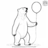 Polar Bear With Balloon Coloring Pages