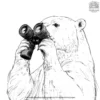 Polar Bear With Binoculars Coloring Pages