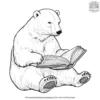 Polar Bear With Book Coloring Pages