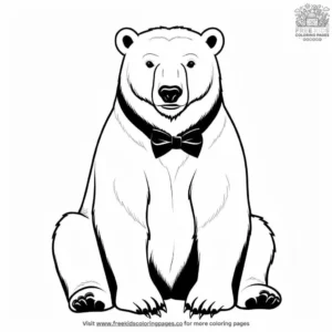 Polar Bear With Bow Tie Coloring Pages