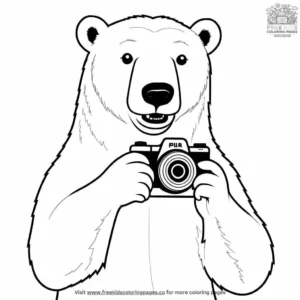 Polar Bear With Camera Coloring Pages