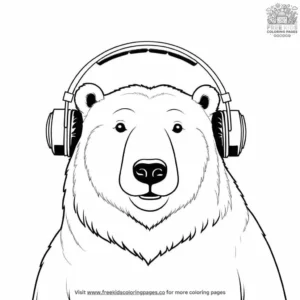 Polar Bear With Earmuffs Coloring Pages