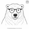 Polar Bear With Glasses Coloring Pages