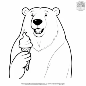 Polar Bear With Ice Cream Coloring Pages