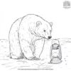 Polar Bear With Lantern Coloring Pages