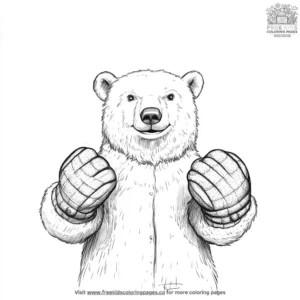 Polar Bear With Mittens Coloring Pages