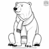 Polar Bear With Scarf Coloring Pages