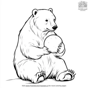 Polar Bear With Snowball Coloring Pages