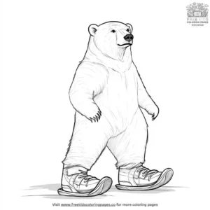 Polar Bear With Snowshoes Coloring Pages