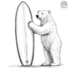 Polar Bear With Surfboard Coloring Pages