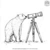 Polar Bear With Telescope Coloring Pages