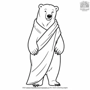 Polar Bear With Towel Coloring Pages