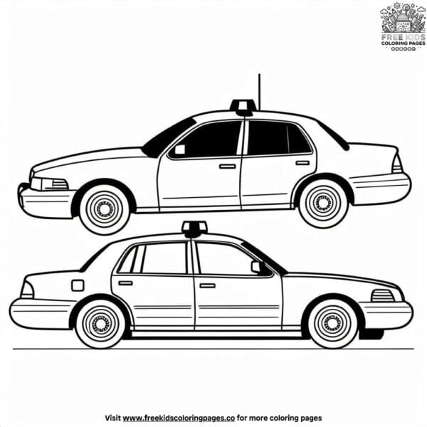 Police patrol car coloring pages