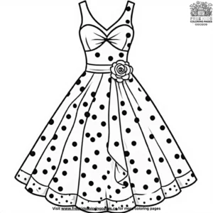 Polka dot dresses coloring pages