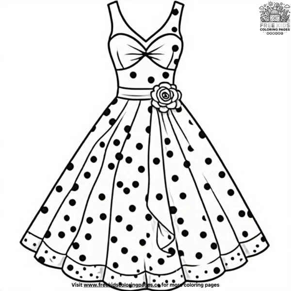 Polka dot dresses coloring pages