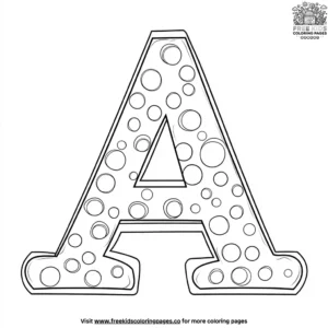 Polka Dot Letter A Coloring Pages