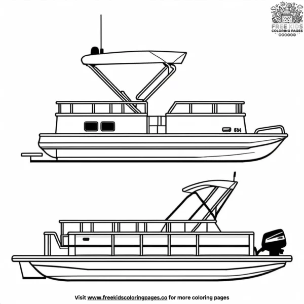 Pontoon boat coloring pages