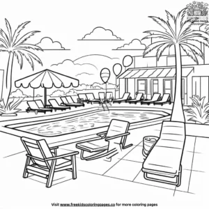 Poolside Party Coloring Pages