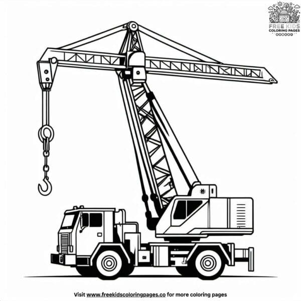 Powerful crane coloring pages