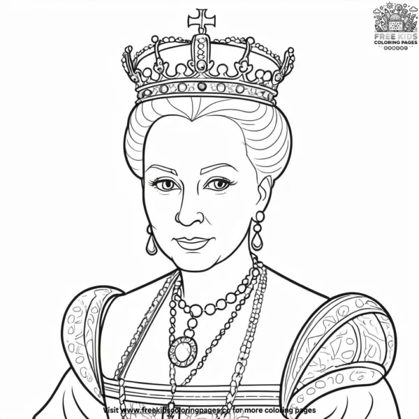 Powerful queen elizabeth i coloring pages