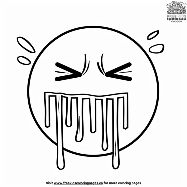 Puke emoji coloring pages