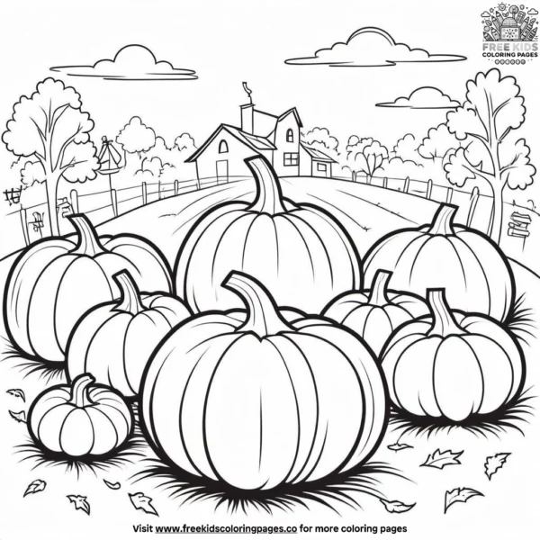 Autumn pumpkins coloring pages