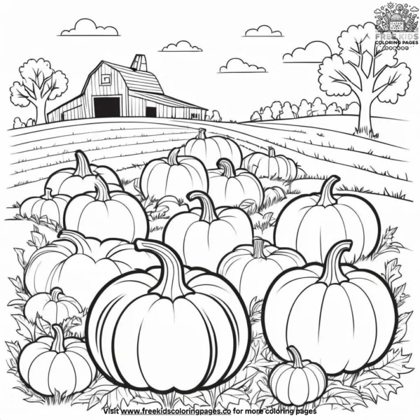 Pumpkin patch fun coloring pages