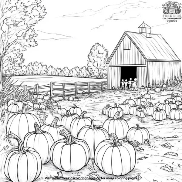 Pumpkin picking coloring pages