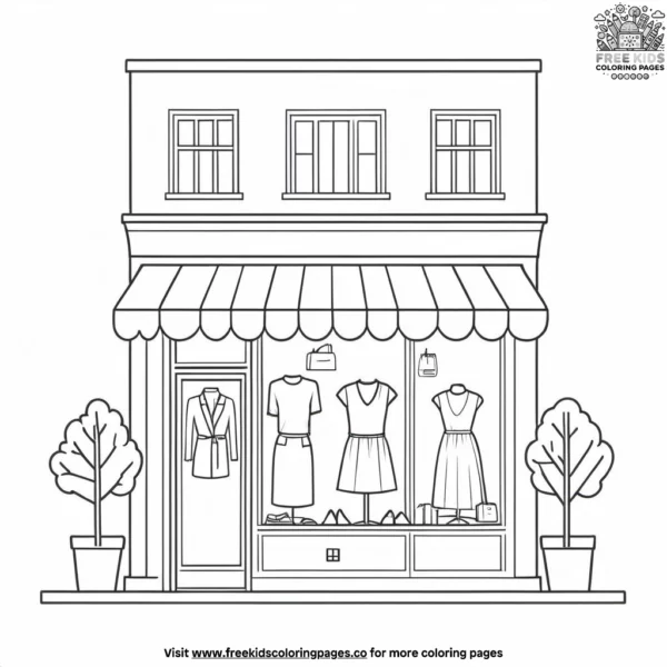 Quaint boutique coloring pages