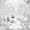 Raccoon Adventure Coloring Pages