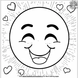 Radiant Smiley Emoji Coloring Pages