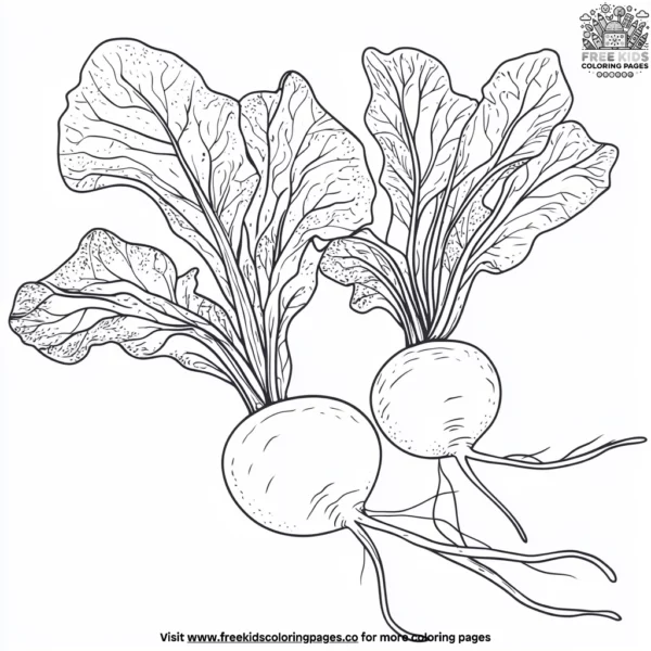 Radish coloring pages