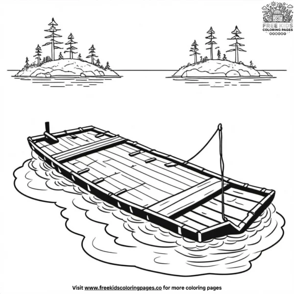 Raft coloring pages