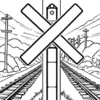 Railroad Crossing Sign Coloring Pages