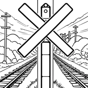 Railroad Crossing Sign Coloring Pages