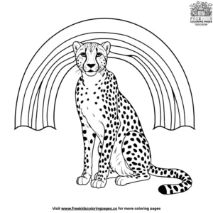 Rainbow And Cheetah Coloring Pages