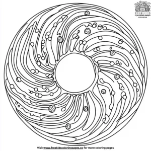 Rainbow swirl donut coloring pages