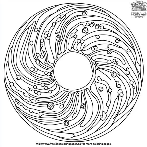 Rainbow swirl donut coloring pages