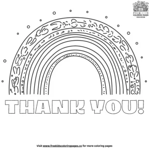 Rainbow Thank You Coloring Pages