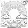 Rainbow and Sunshine Coloring Pages