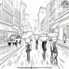 Rainy Road Safety Coloring Pages