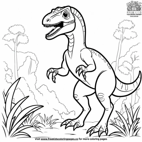 Raptors jungle adventure coloring pages