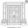 Rectangle Door Coloring Pages